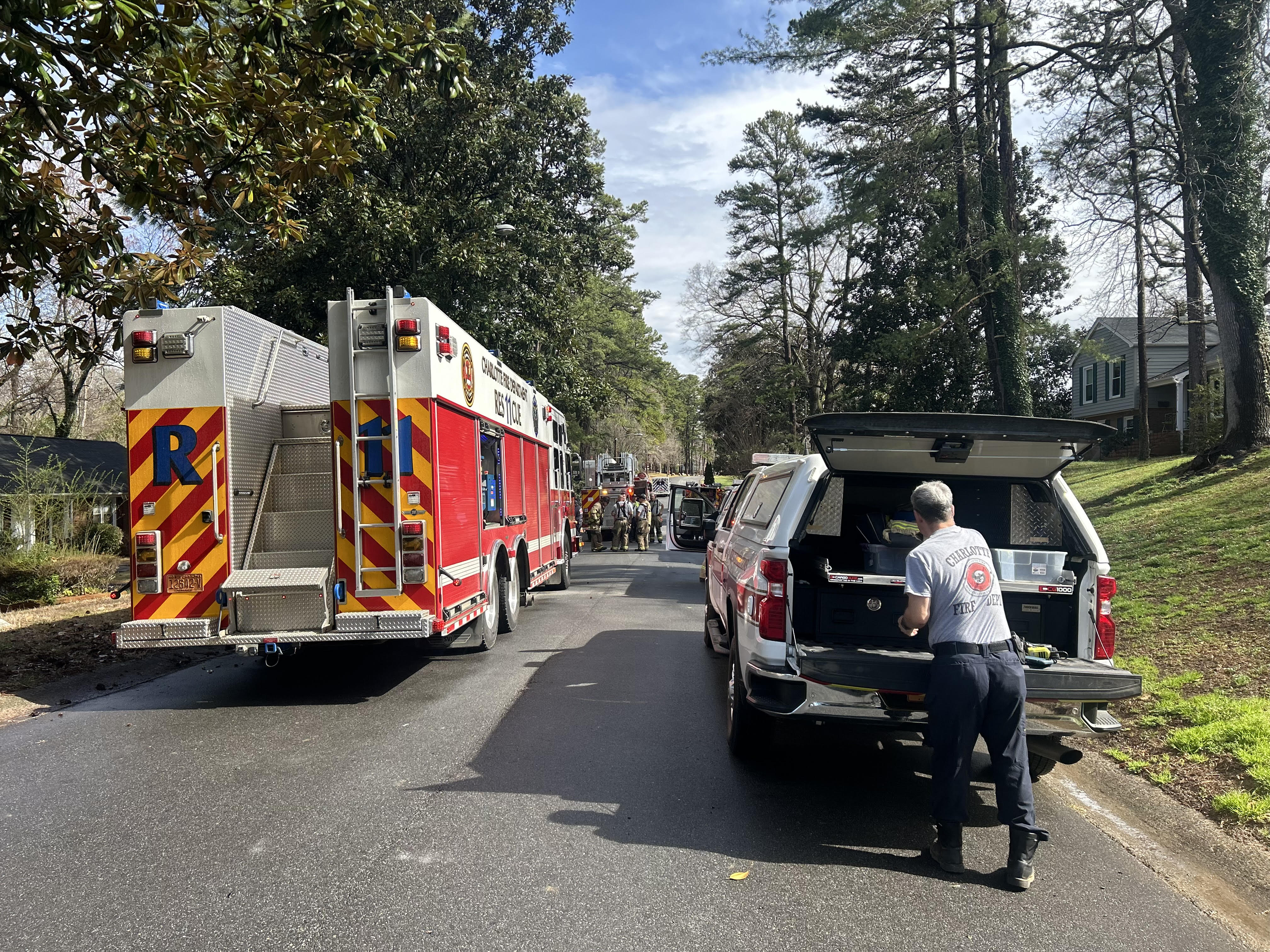 Flames damage home in northeast Charlotte